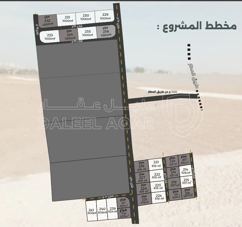 أرض في 📍 ﻗﺒﻞ ﺟﴪ اﻟﻤﻄﺎر ﺑـ 2 ﻛﻢ ﻓﻘﻂ - 39,500 دأ - صورة 1